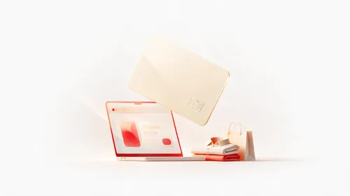 Karta podarunkowa H&M z panelem PIN i laptop z ekranem płatności w koszyku