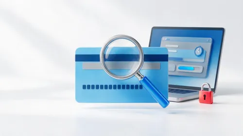 Lupa nad kodem karty przedpłaconej i laptop z wynikiem sprawdzenia salda