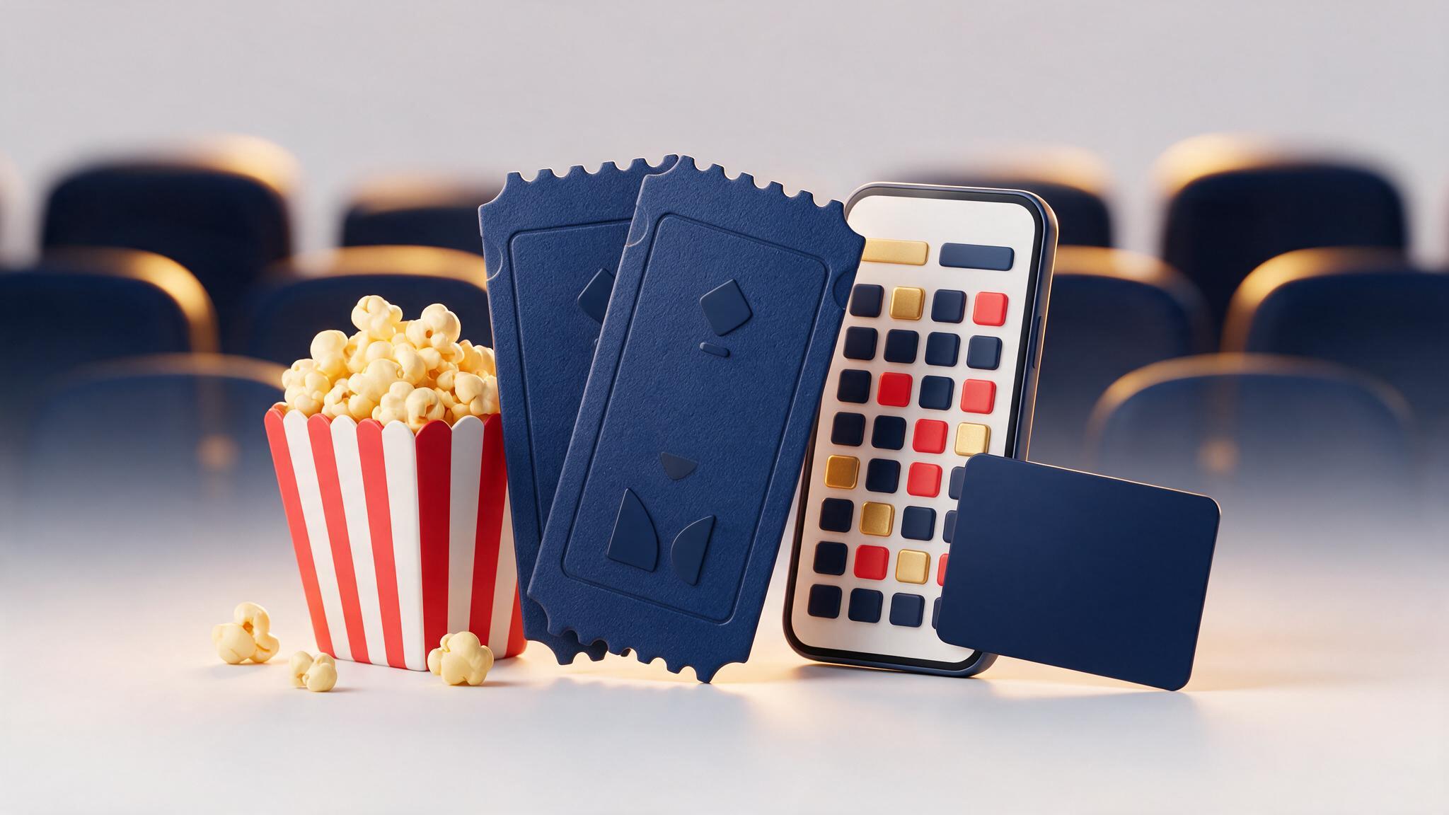 Bilety do kina, popcorn i telefon z kodem karty Multikino